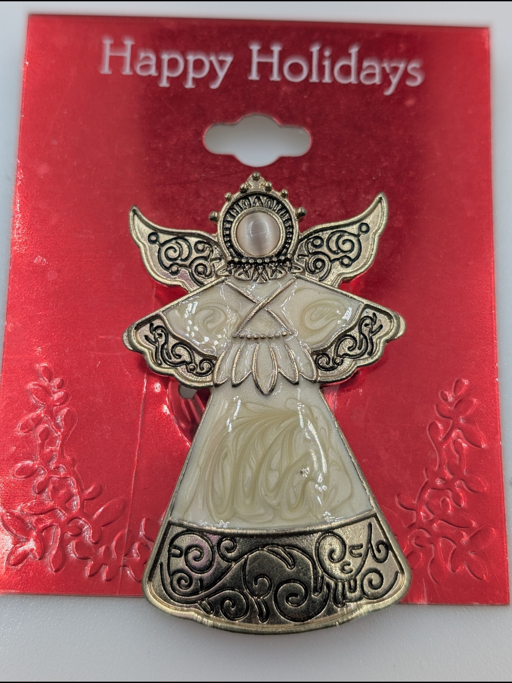 Vintage Holiday Christmas Brooch Lot Wirework Reindeer Angel Wreath Snowman 0222 - Picture 6 of 11